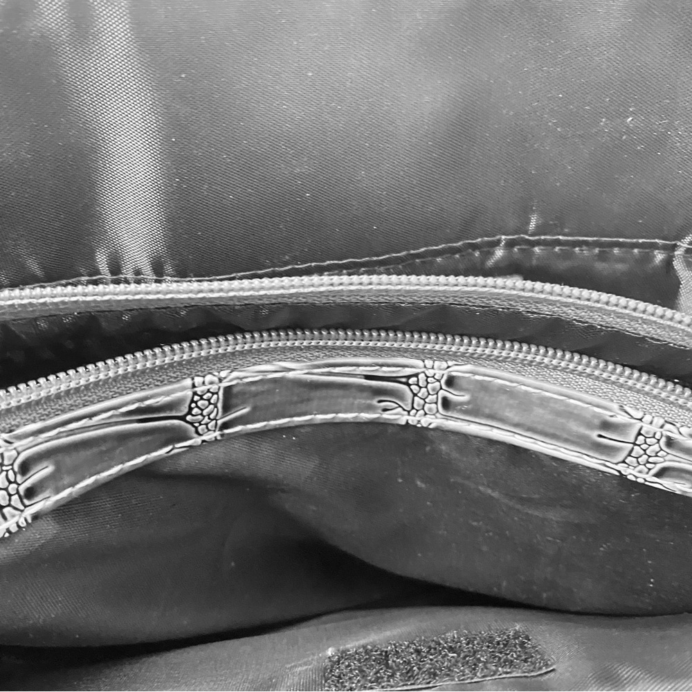 Attention Women Large Purse/Computer Crocodile Embossed Print Bag Gray - Picture 11 of 15